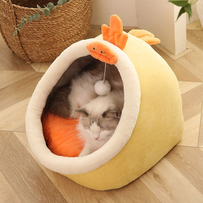 SWEET WARM CAT BASKET BED